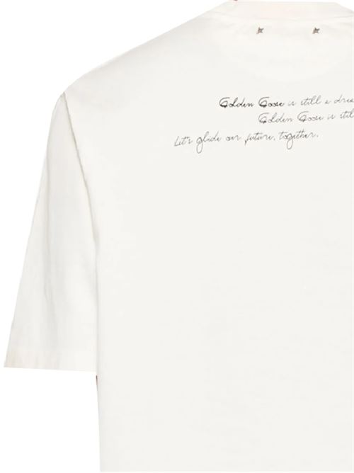 Ecru crew neck short sleeves t-shirt GOLDEN GOOSE | GUP01873P00187411569